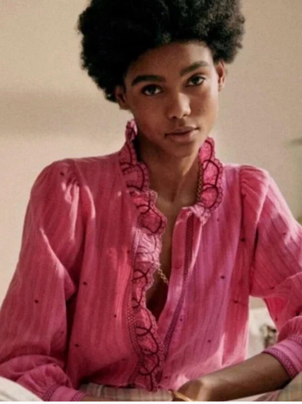 Sezane Mathilda Blouse in Magenta